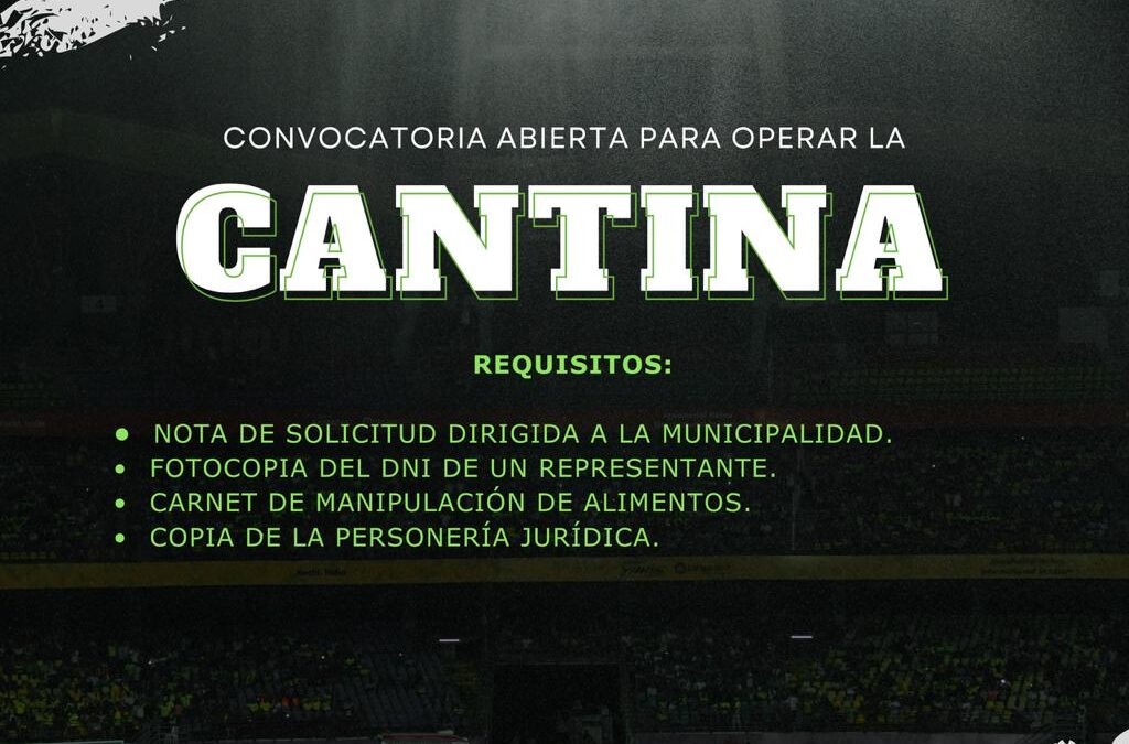Convocatoria para operar la cantina del Torneo de las Empresas 2026